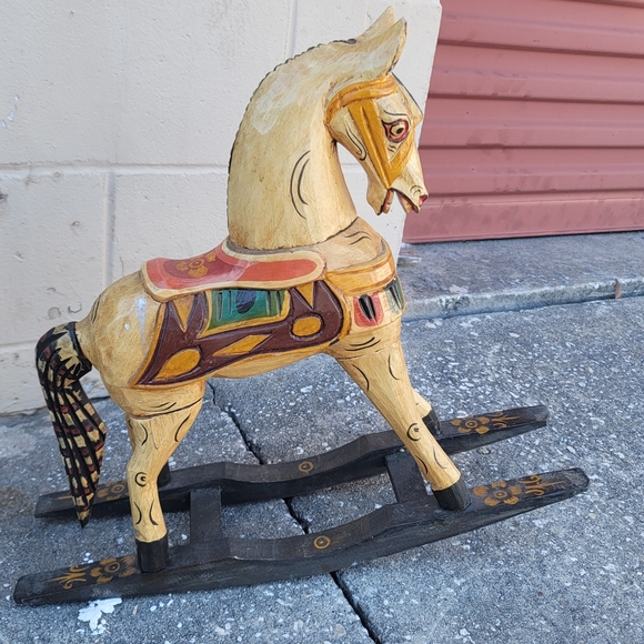 Antique Hand Carved Small Rocking Horse 1900s - Picture 5 of 5